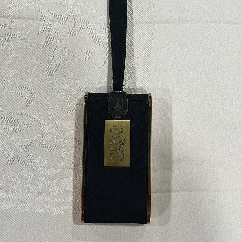 Vintage Wadsworth Black Suede Compact